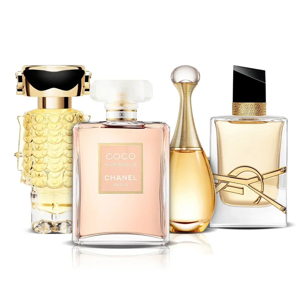 4er Parfüm-Set | Fame, Coco Mademoiselle, J'adore und Libre (100 ml)